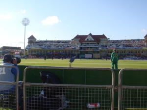 View from the boundary line at Radcliffe Road End, Twenty20 World Cup, England, 2009